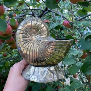 Brass Nautilus Seashell Planter